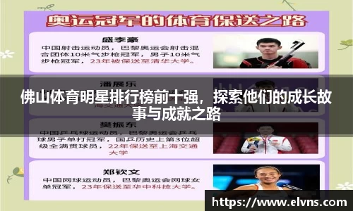 佛山体育明星排行榜前十强，探索他们的成长故事与成就之路